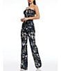 Color:Navy Multi - Image 3 - Andy Sequin Strapless Wide Leg Jumpsuit