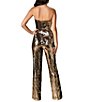 Color:Gold - Image 2 - Andy Sequin Wide Leg Strapless Jumpsuit