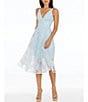 Color:Powder Blue Multi - Image 3 - Audrey Floral Mesh V-Neck Sleeveless Midi Dress