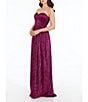 Color:Fuchsia - Image 3 - Audrina Metallic Pleated Strapless Demi Bustier Pleated Gown