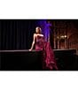 Color:Fuchsia - Image 4 - Audrina Metallic Pleated Strapless Demi Bustier Pleated Gown