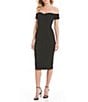 Color:Black - Image 1 - Bailey Off-the-Shoulder Sweetheart Neck Sheath Dress