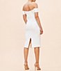 Color:Off White - Image 2 - Bailey Off-the-Shoulder Sweetheart Neck Cap Sleeve Sheath Dress