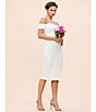 Color:Off White - Image 4 - Bailey Off-the-Shoulder Sweetheart Neck Cap Sleeve Sheath Dress