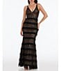 Color:Black/Nude - Image 1 - Beaded Sequin V-Neck Sleeveless Mermaid Gown