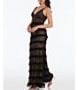 Color:Black/Nude - Image 3 - Beaded Sequin V-Neck Sleeveless Mermaid Gown