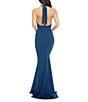 Color:Peacock Blue - Image 2 - Camden Plunging V-Neck Sleeveless Gown