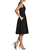 Color:Black - Image 3 - Catalina Crepe V-Neck Sleeveless A-Line Dress