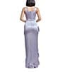 Dress the Population Charlene Square Neck Ruffle Front Satin Sheath Gown, Color:Dusty Lavender - Image 2