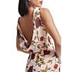 Dress the Population Cherilyn Rose Print Boat Neck Sleeveless Plunge Back Mermaid Dress, Color:Cream Multi - Image 4