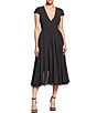 Dress the Population Corey V-Neck Cap Sleeve Lace Hem Dress | Dillard's