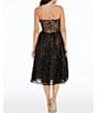 Color:Black/Nude - Image 2 - Embroidered Tulle Strapless Fit and Flare Dress