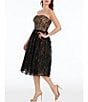 Color:Black/Nude - Image 3 - Embroidered Tulle Strapless Fit and Flare Dress