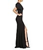 Color:Black - Image 3 - Georgina Asymmetrical Neck Sleeveless Bow Shoulder Maxi Dress