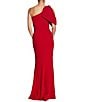 Dress the Population Georgina Asymmetrical Neck Sleeveless Bow Shoulder Maxi Dress, Color:Garnet - Image 2