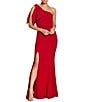 Dress the Population Georgina Asymmetrical Neck Sleeveless Bow Shoulder Maxi Dress, Color:Garnet - Image 4