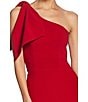 Dress the Population Georgina Asymmetrical Neck Sleeveless Bow Shoulder Maxi Dress, Color:Garnet - Image 5
