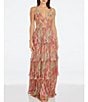Color:Bright Fuchsia Multi - Image 1 - Idalia One Shoulder Sleeveless Twist Front Maxi Dress