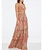 Color:Bright Fuchsia Multi - Image 3 - Idalia One Shoulder Sleeveless Twist Front Maxi Dress