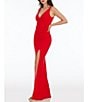 Color:Rouge - Image 3 - Jordan Deep V-Neck Sleeveless Side Front Slit Gown