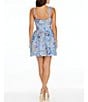 Color:Sky Multi - Image 2 - Kaitrin Floral Sequin Beaded Scoop Neck Sleeveless Tie Shoulder Mini Dress