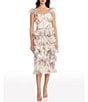 Color:Ivory Multi - Image 4 - Kristen Floral Ruffle Sweetheart Neck Cap Sleeve Midi Dress