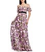 Dress the Population Lara Off The Shoulder Floral Embroidered Gown, Color:Pink Rose Multi - Image 1