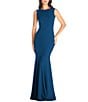 Color:Peacock Blue - Image 1 - Leighton Sleeveless Boat Neck Mermaid Gown