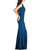 Color:Peacock Blue - Image 3 - Leighton Sleeveless Boat Neck Mermaid Gown