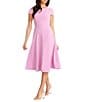 Dress the Population Livia Boat Neck Cap Sleeve Pleated Side Pocket Dress, Color:Lavender - Image 1