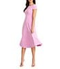 Dress the Population Livia Boat Neck Cap Sleeve Pleated Side Pocket Dress, Color:Lavender - Image 3
