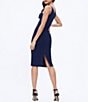 Color:Midnight Blue - Image 2 - Lyla Crepe Plunging V-Neck Sleeveless Dress