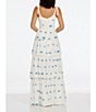 Color:White-Blue - Image 2 - Monica Butterfly Square Neck Sleeveless Tie Strap Tiered Maxi Dress