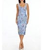 Color:Sky Multi - Image 1 - Nicole Floral Sequin Sweetheart Sleeveless Midi Dress
