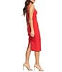 Color:Rouge - Image 3 - Nicole Sweetheart Neck Back Slit Sleeveless Sheath Midi Dress