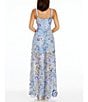 Color:Sky Multi - Image 2 - Nina Floral Beaded Sweetheart Neck Sleeveless Gown