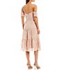 Color:Blush Multi - Image 2 - River Off-the-Shoulder Cap Sleeve Floral Embroidered Eyelet Tiered Skirt Midi Dress