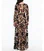 Color:Black/Nude - Image 2 - Sequin Embroidery Round Neckline Long Sleeve Gown