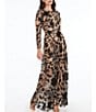 Color:Black/Nude - Image 3 - Sequin Embroidery Round Neckline Long Sleeve Gown