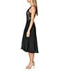Color:Black/Nude - Image 3 - Sequin V-Neck Chiffon Skirt Sleeveless Knee Length Dress