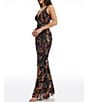 Color:Black Multi - Image 3 - Sharon Abstract Sequin Print V-Neck Sleeveless Mermaid Gown