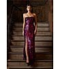 Color:Fuchsia Multi - Image 4 - Sleeveless Sequin Strapless Mermaid Gown