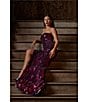 Color:Fuchsia Multi - Image 6 - Sleeveless Sequin Strapless Mermaid Gown