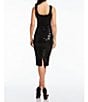 Color:Black - Image 2 - Sloane Sequin Sweetheart Neck Back Slit Sleeveless Bodycon Dress