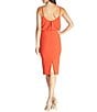 Color:Poppy - Image 2 - Stretch Crepe V-Neck Sleeveless Knee Length Blouson Dress