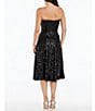 Color:Jet Black - Image 2 - Stretch Sequin Strapless Sleeveless Fit and Flare Dress