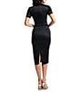 Dress the Population Terri Sequin Square Neck Short Sleeve Midi Bodycon Dress, Color:Black - Image 3