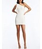 Color:White - Image 1 - Tiff Asymmetrical Neck Sleeveless Mini Dress