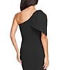 Color:Black - Image 5 - Tiffany One Shoulder Bow Detail Sleeveless Back Slit Midi Sheath Dress