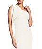 Color:Off White - Image 4 - Tiffany One Shoulder Bow Detail Sleeveless Back Slit Sheath Midi Dress